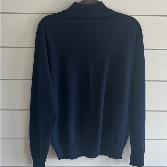 Club Room Merino Wool Navy Turtleneck Sweater - Picture 3 of 3